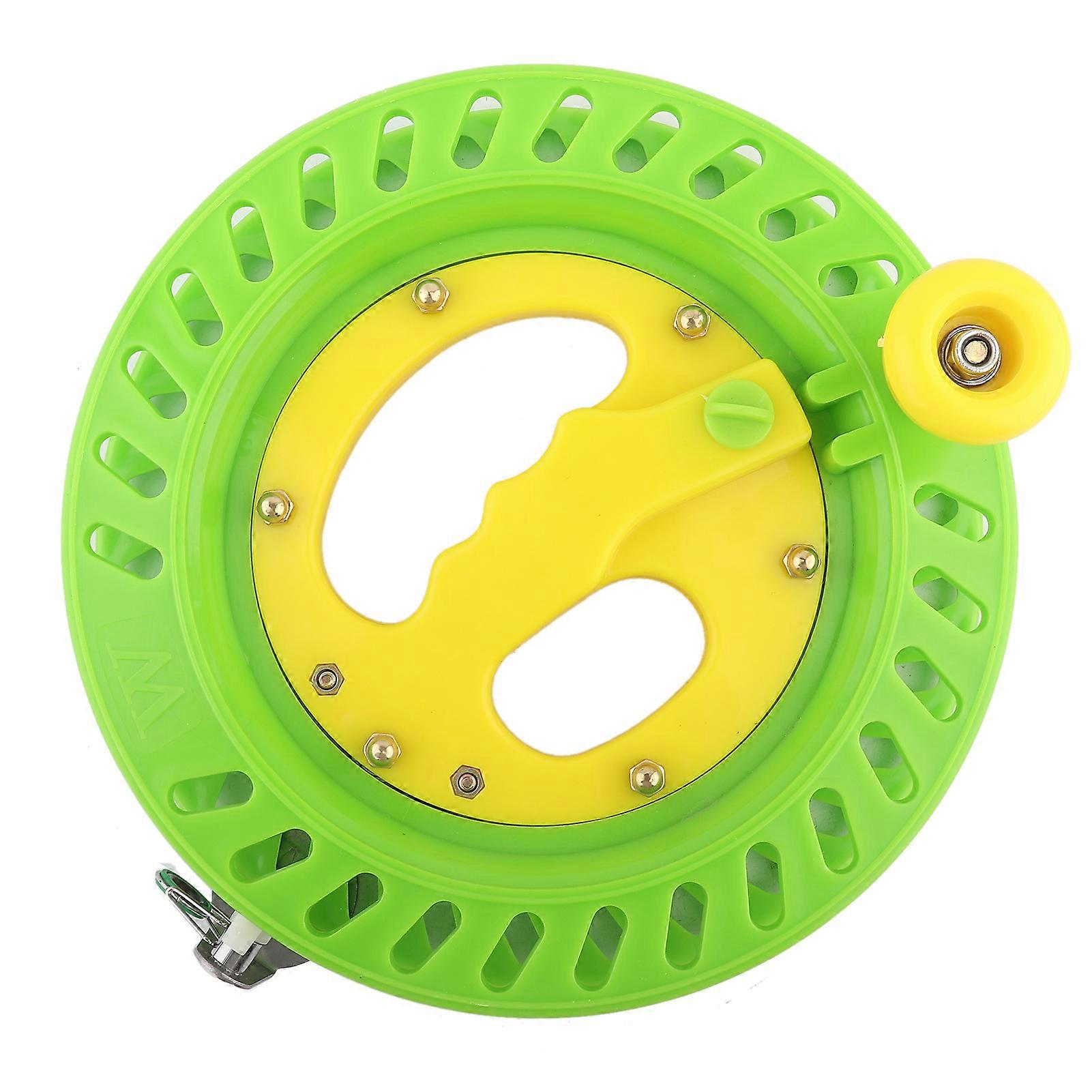 Bobine de ligne de cerf-volant de pêche en plastique durable de 22 cm, support de roue, outil d'enroulement, accessoire (vert)