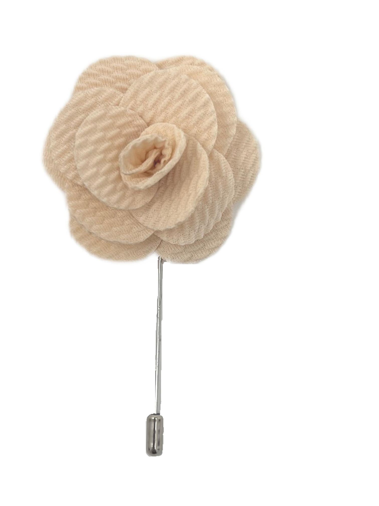 Beige Flower/Rose Lapel Pin
