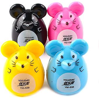 Veeki Plastic cartoon animal mouse pencil sharpener, manual big eyebrow pencil sharpener mini pocket pencil sharpener accessories