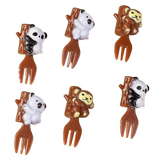 6Pcs Fruit Fork Easy to Clean Decorative 3 Styles Useful Snack Cake Party Decor