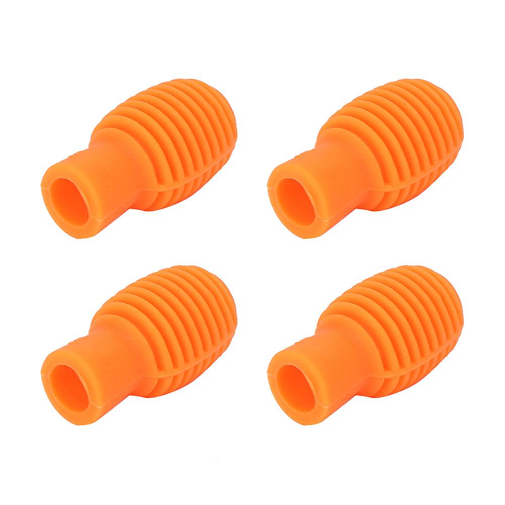 4Pcs Drum Stick Practice Tip Portable Silicone Mute Drumstick for Beginner Practicing Orange 