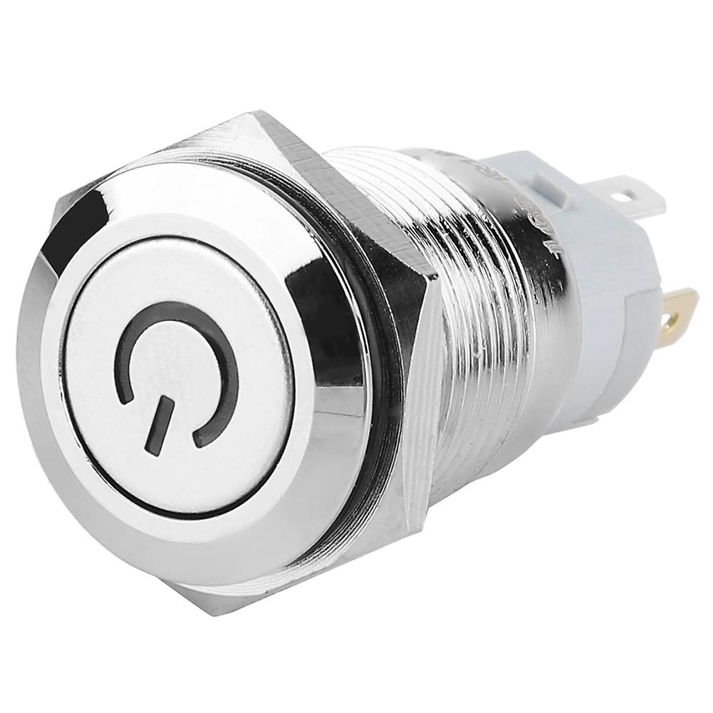 40pcs 16mm Metal Momentary Push Button Switch Auto Reset Flat Head 12V LED Light 5-Pin (Red)