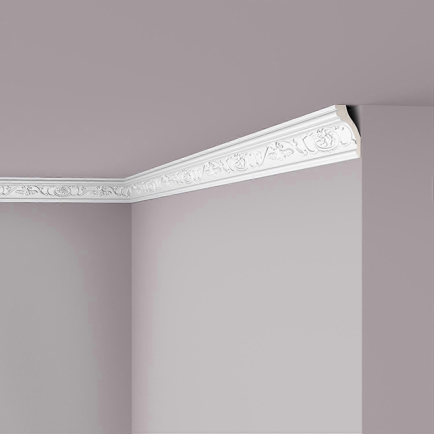 NMC 1 x Cornice moulding Z9 ARSTYL 200 cm x 3,4 cm x 7,2 cm white Rigid polyurethane foam pre-primed lightweight, sturdy, dimensionally stable