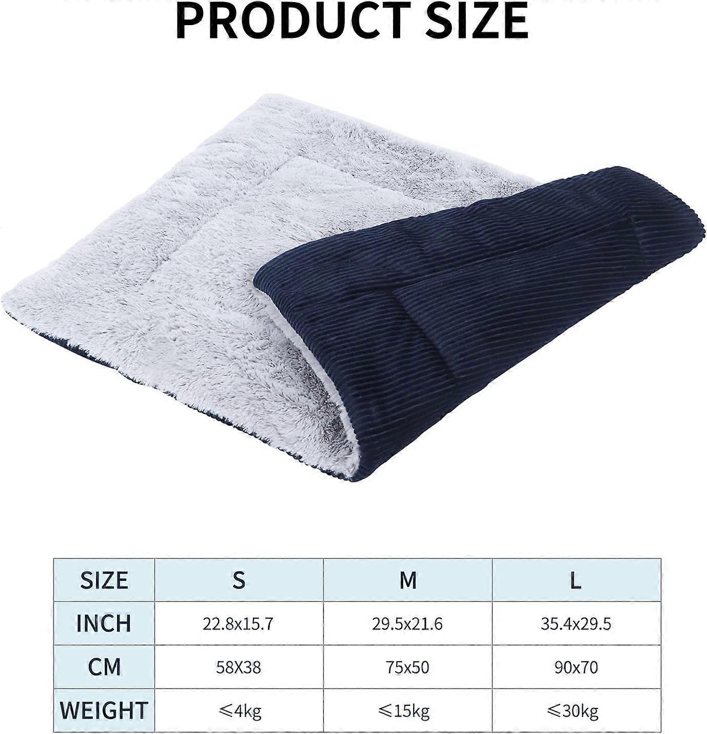 Dog Mattress, Pet Mattress, Dog Blanket (S(58 X 38CM), Wick Dark Blue)