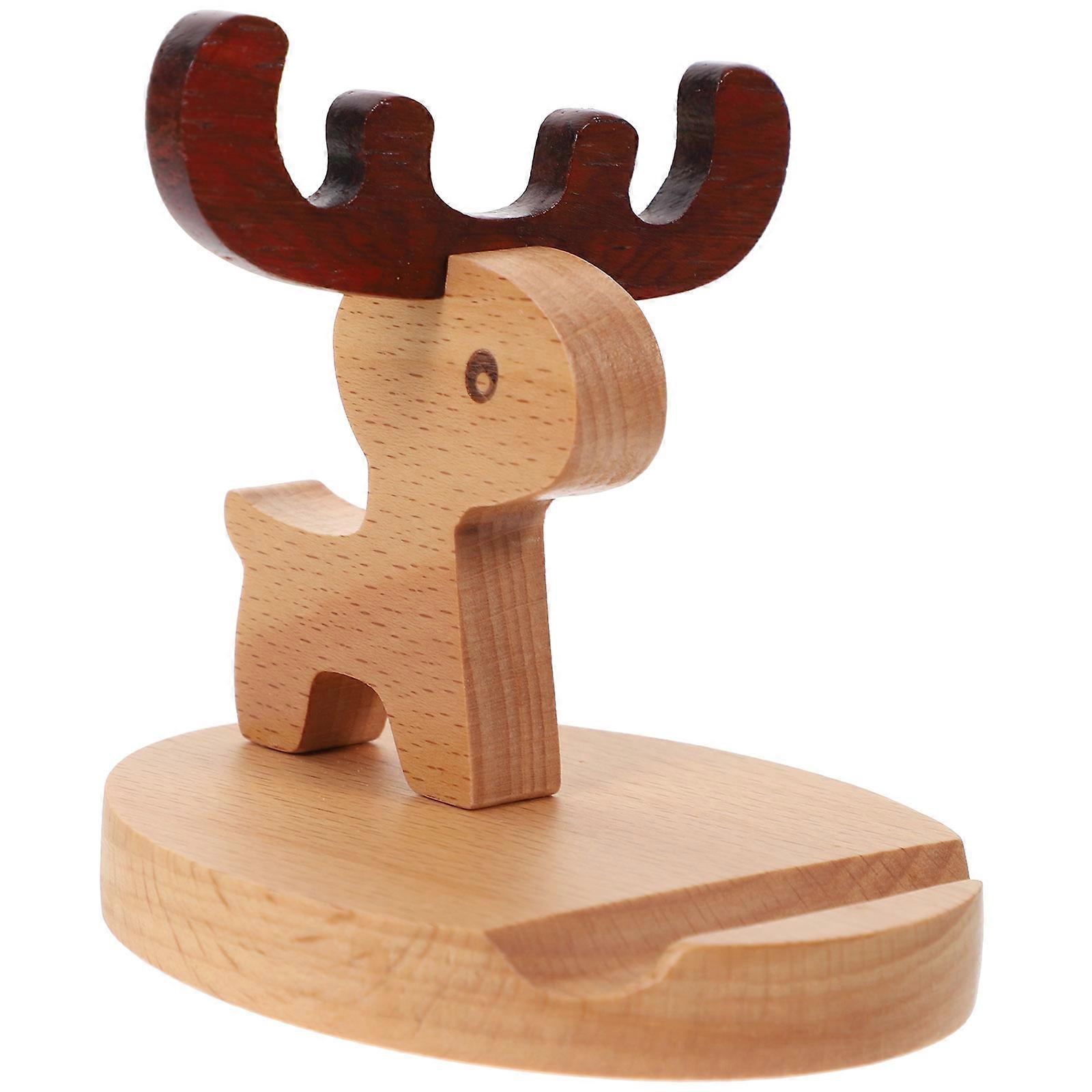 Cell Phone Cat Shape Holder Household Mobile Phone Rack Wooden Phone Support