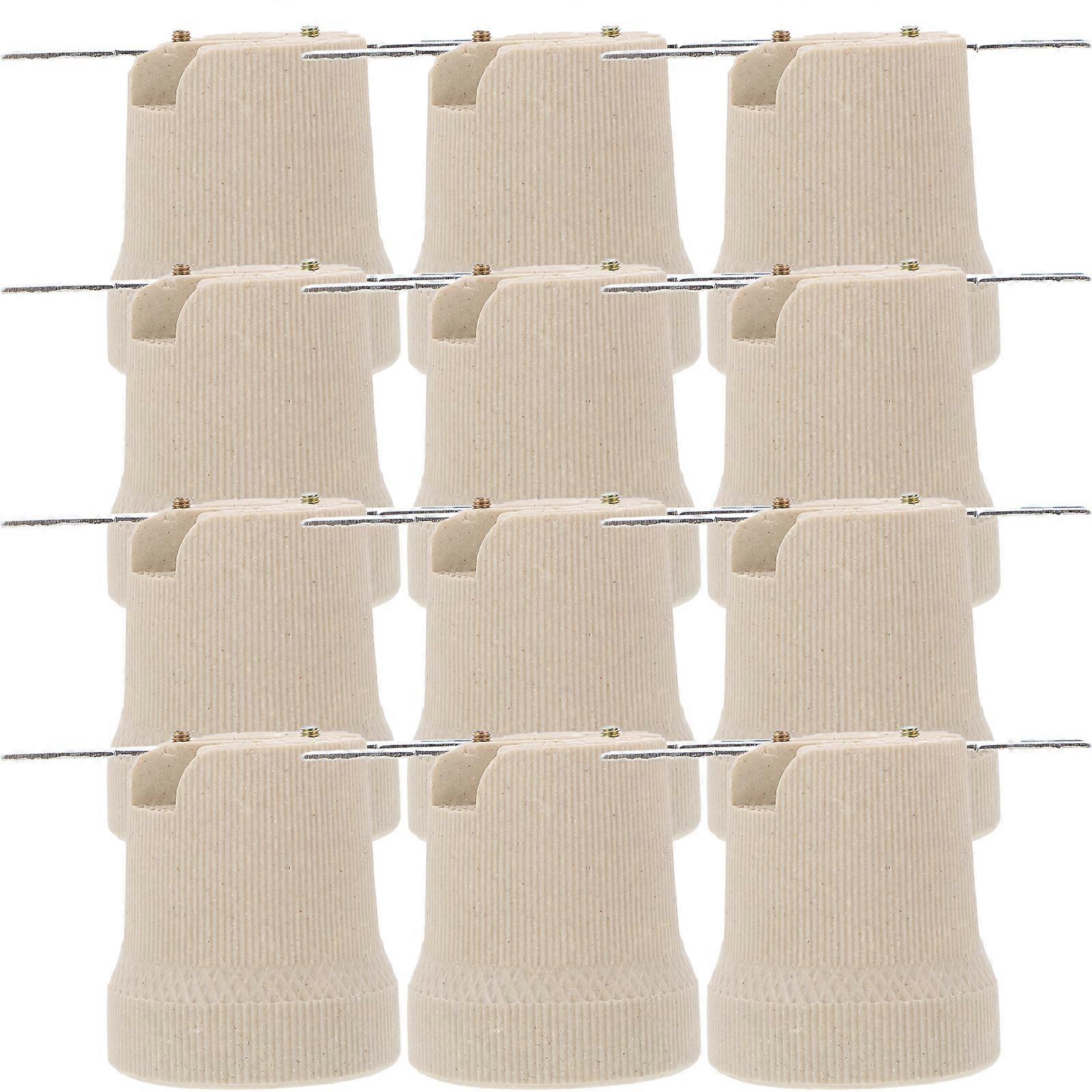 12pcs Candelabra Socket Replacement E27 Screw Lamp Socket Lamp Holder Bulb Base