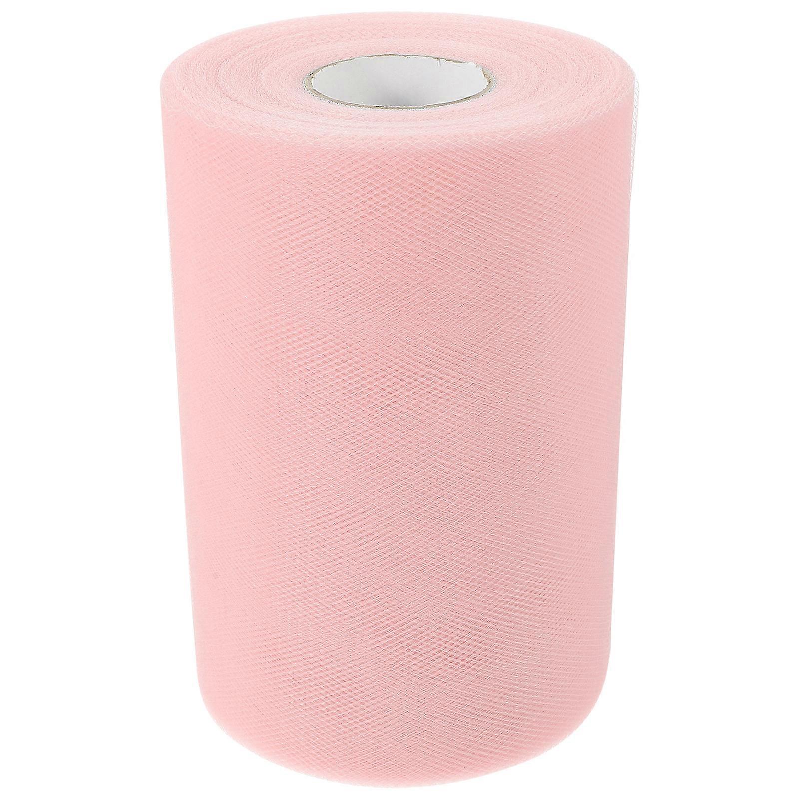 1 Roll of DIY Tulle Fabric Roll Multi-purpose Mesh Tulle Ribbon DIY Handcrafting Tulle Pink