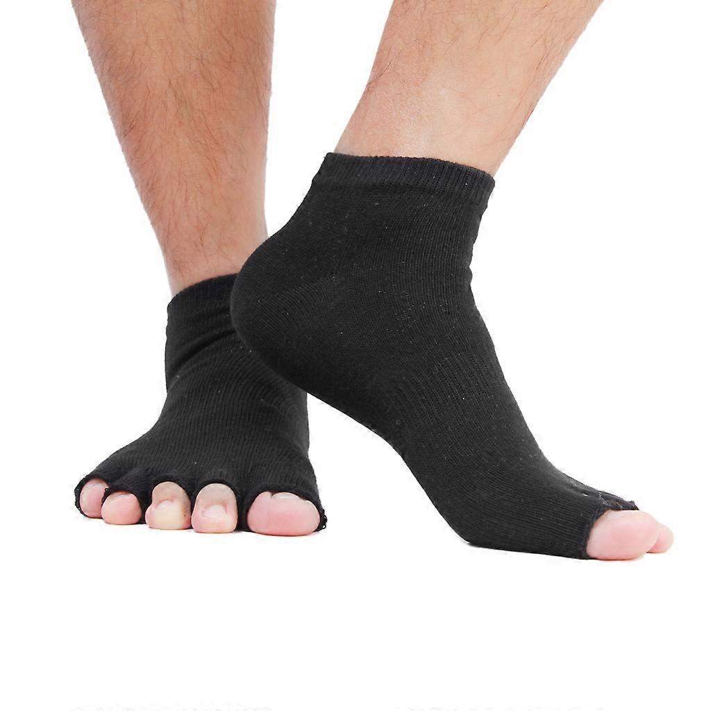 Pair Men Women Unisex Breathable Five Finger Open Toe Socks Half