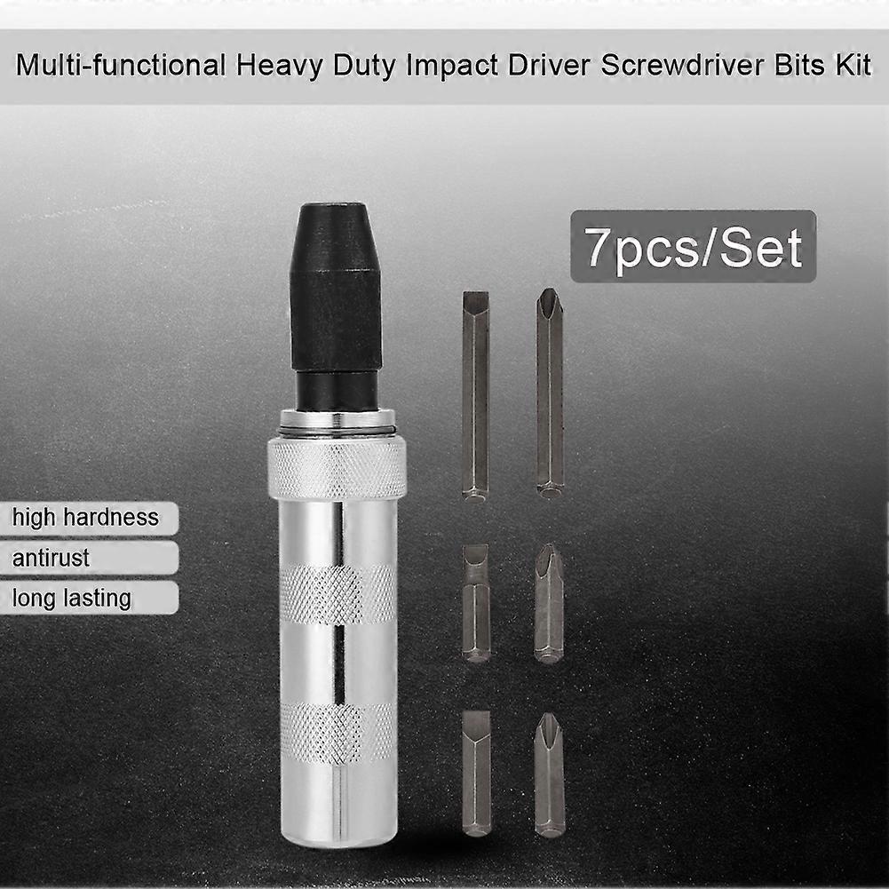 7pcs Set Multi Functional Heavy Duty Impact Driver Screwdriver Bits Kit With Case
