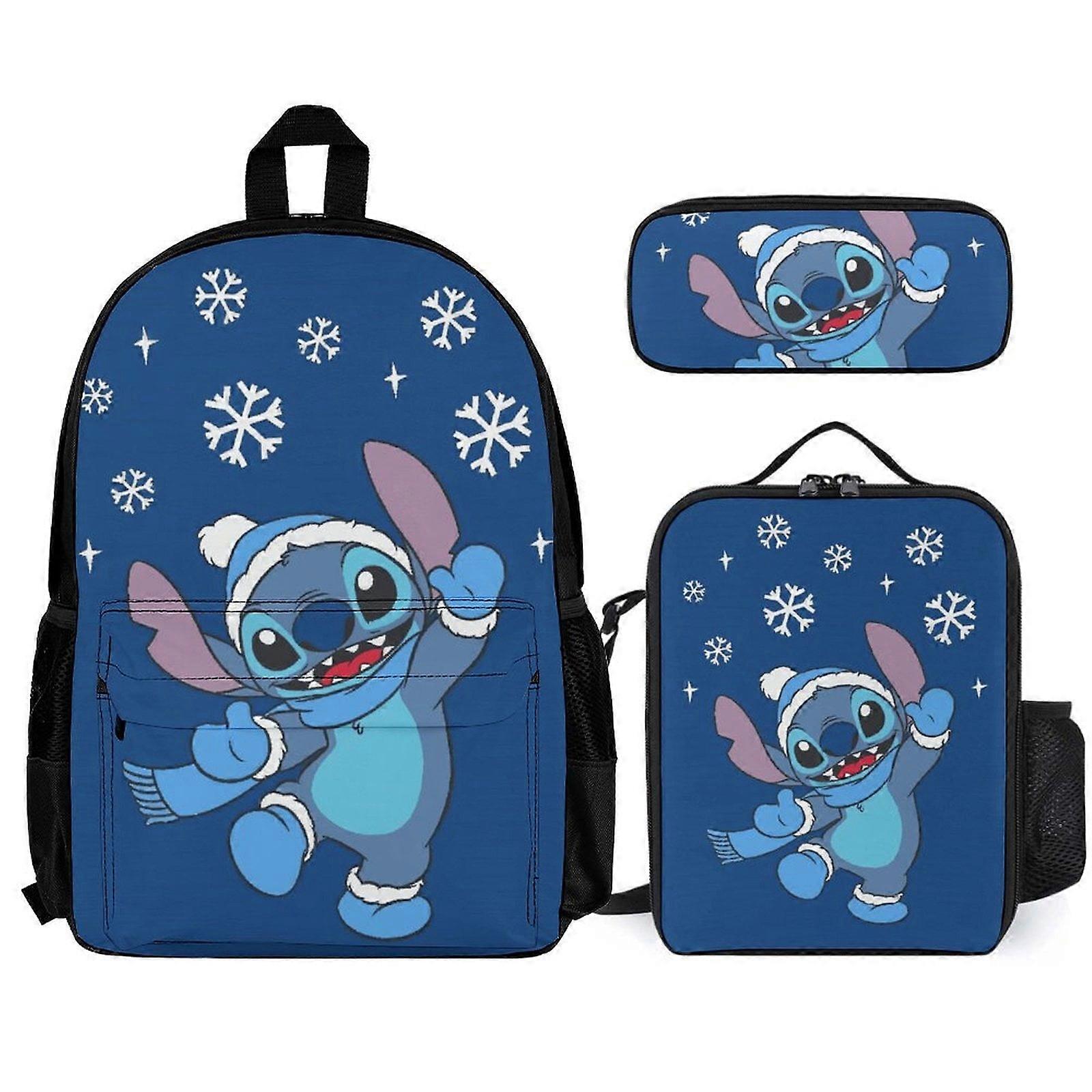 Stitch Backpack Set Backpack with Lunch Box And Pencil Case 3pcs Set