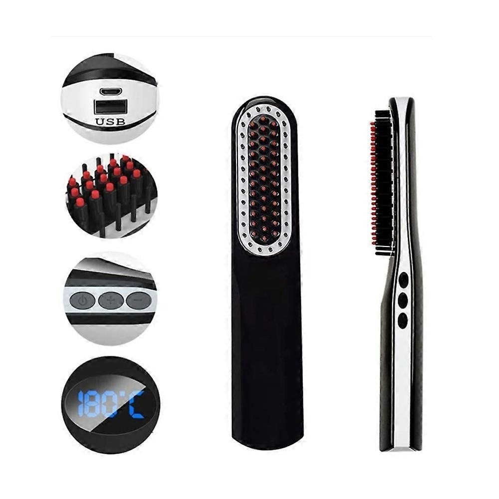 Peigne à lisser rechargeable noir"