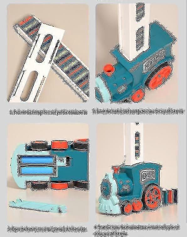 60 Piece Electric Automatic Domino Train Building Blocks Set High Quality