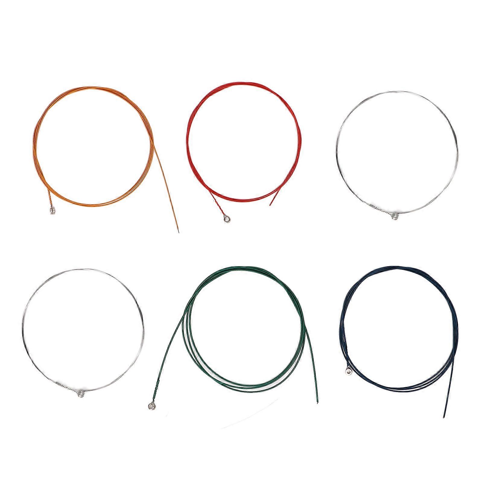 6Pcs Guitar String Copper Alloy Rust Proof Easy Playing Multicolour Professional Acoustic Guitar String