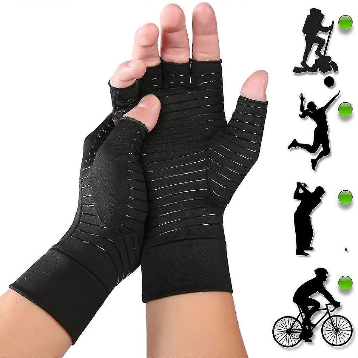 Copper Arthritis Compression Gloves Support Hand Wrist Pain Relief