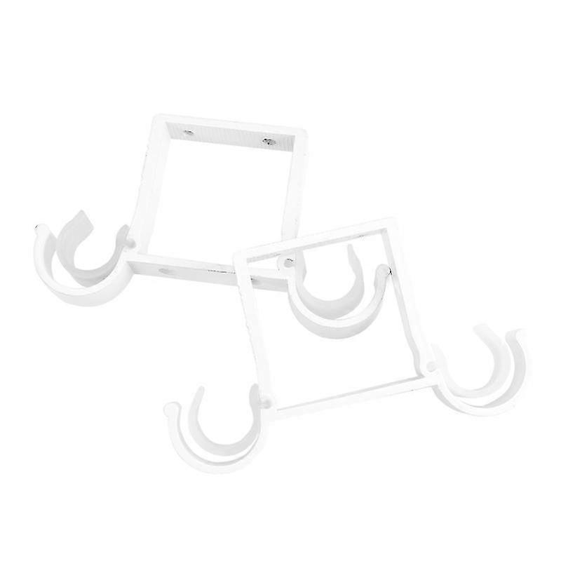 2pcs Curtain Rod Aluminium Alloy Thick Double Hook Mounting Bracket(White)