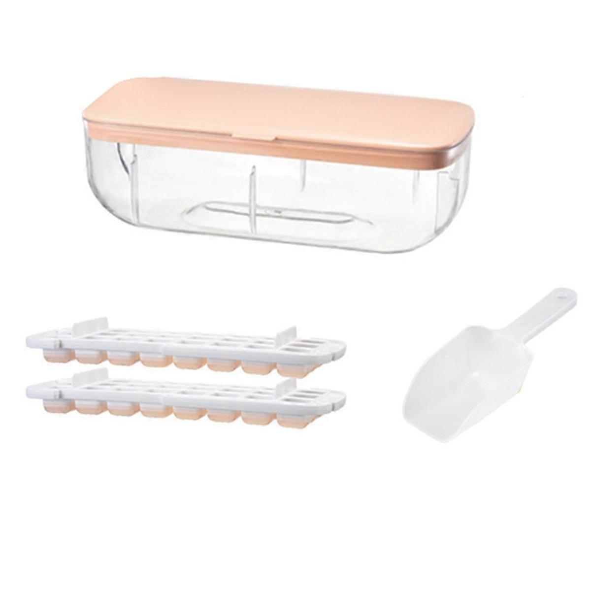 48 Double Silicone Large Capacity Ice Box Ice Storage Ice Box Frozen Ice Artifact of Refrigerator with Cover Pink