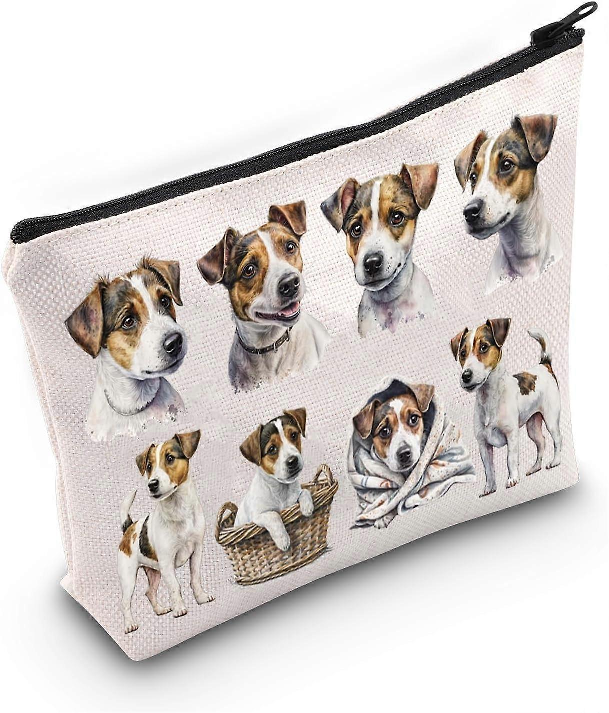 جاك راسل حقيبة مكياج مستحضرات التجميل جاك راسل لوفر هديةجاك راسل أمي حقيبة السفر جاك راسل ميرش ، جاك راسل ، حقيبة مستحضرات التجميل