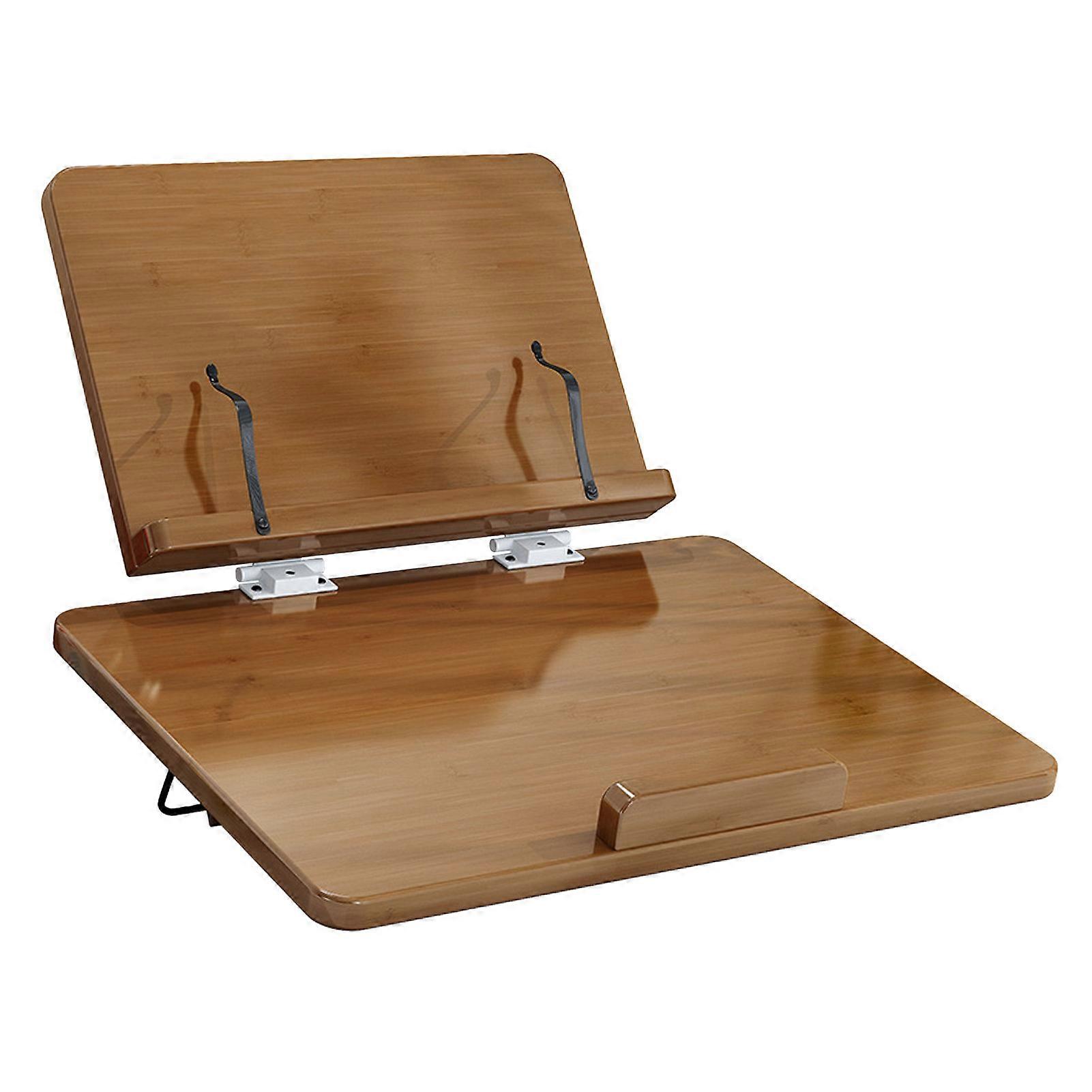 Book Stand Multifunctional Wooden Desktop Reading Book Stand Holder for Students Children Dark Brown