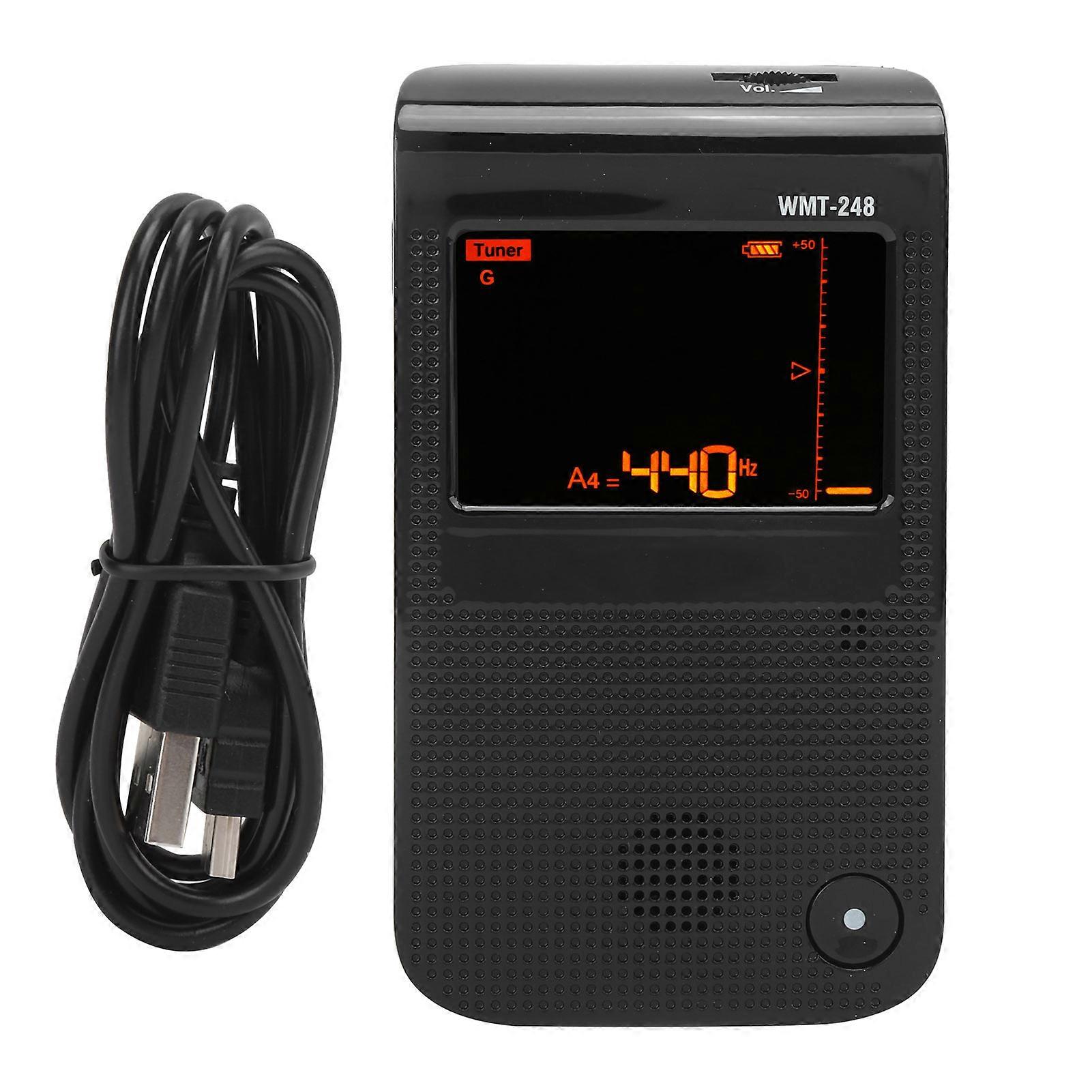 Electric Metronome Tuner Rechargeable Accurate Universal for Guitar Piano Violin WMT248Black