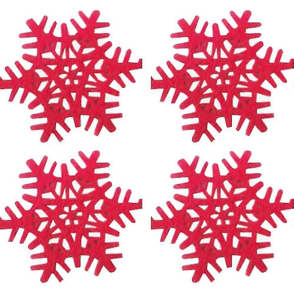 クリスマススノーフレークデザインコースターフェルトカップマットワインティーコーヒーマット(スタイル2)(a、スタイル)