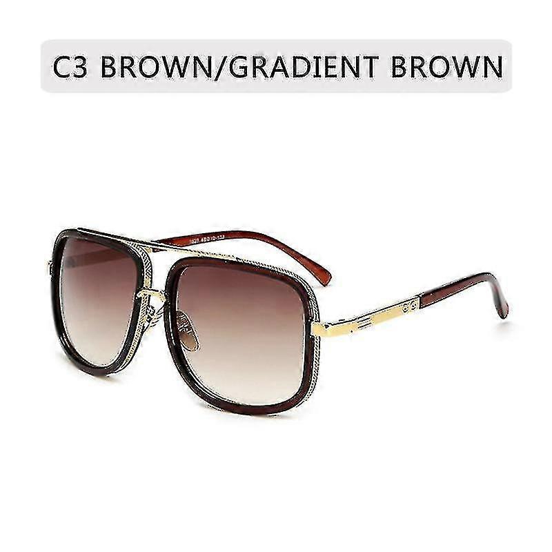 Men's Sunglasses Fash Big Frame Sunglasses Square Metal Sunglasses Ladies Retro Sunglasses Retro Uv400