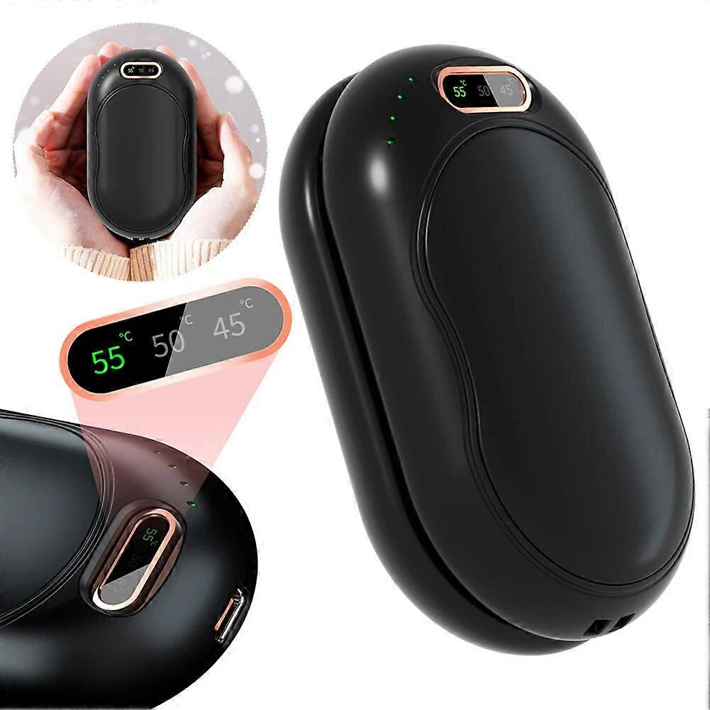 2 قطعة سخانات اليد المحمولة مع شاشة رقمية 5000 مللي أمبير USB قابلة للشحن كهربائي دفأة جيب سخان هدية عيد الميلاد