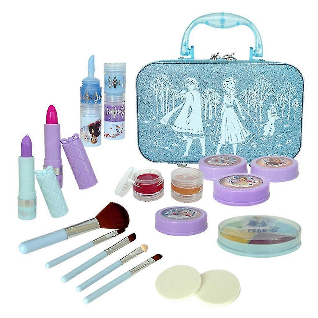 مستحضرات تجميل الأطفال القابلة للغسل مع حقيبة الأميرة التجميلية