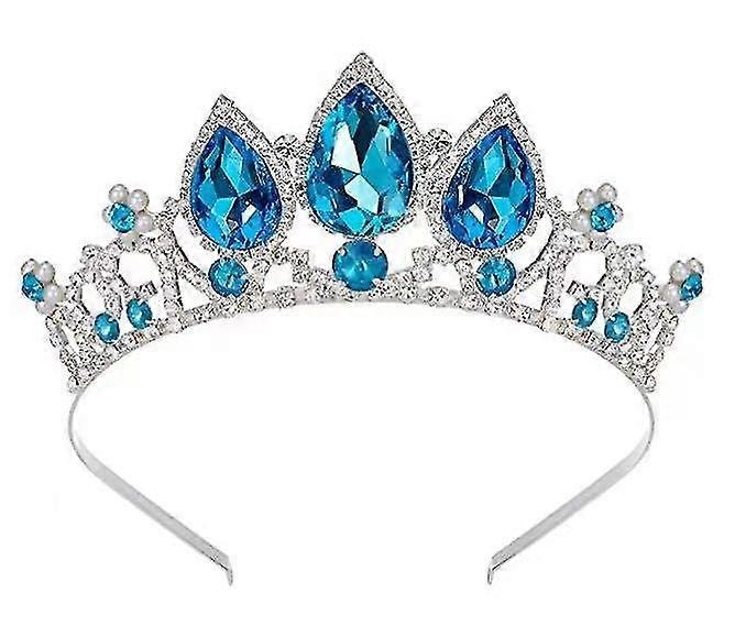 Tiaras For Girls, Princess Crown Sapphire Blue Crystal Rhinestone