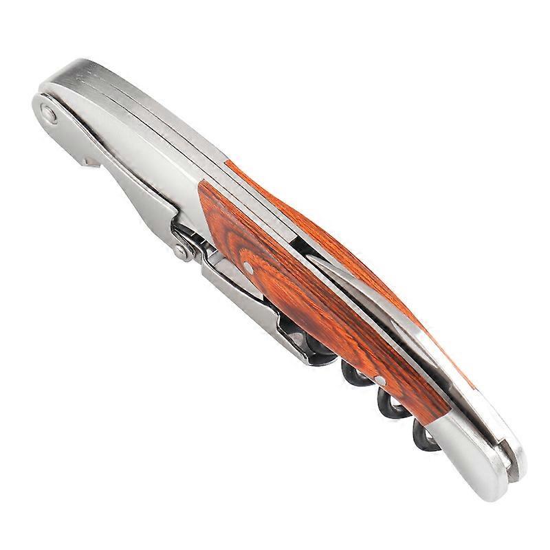 Corkscrew Wine Bottle Opener Wood Double Hing