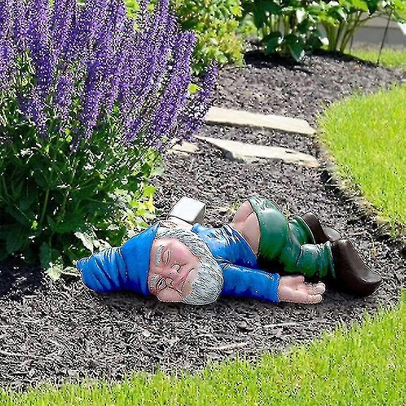 Grande/piccola Dimensione Divertente Ubriaco Nano Giardino Resina Scultura Patio Cortile Prato Portico Ornamento Gnomo Statue Decorazione G Blu 15 ...