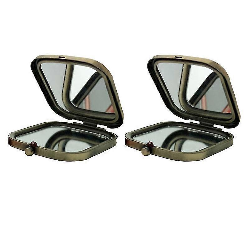 2pcs Upgrade Square Double-sided Foldable Makeup Mirrors Portable Compact Size Foldable Pocket Mirror (solid Square