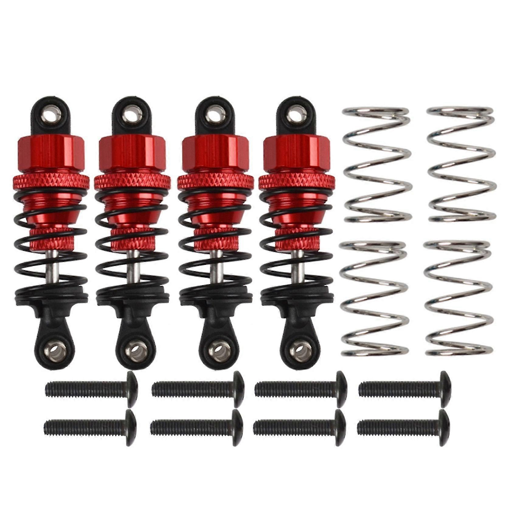 4Pcs RC Cars Aluminum Front & Rear Damper for TT-01 TT01 /TT02 M5 M6 1/10 RC Upgrade Parts Red