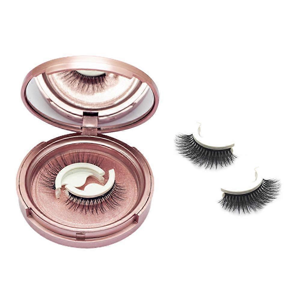 1 Pair Reusable Self Adhesive Eyelashes Glue Free Waterproof False Eyelashes No Liner or Glue Required