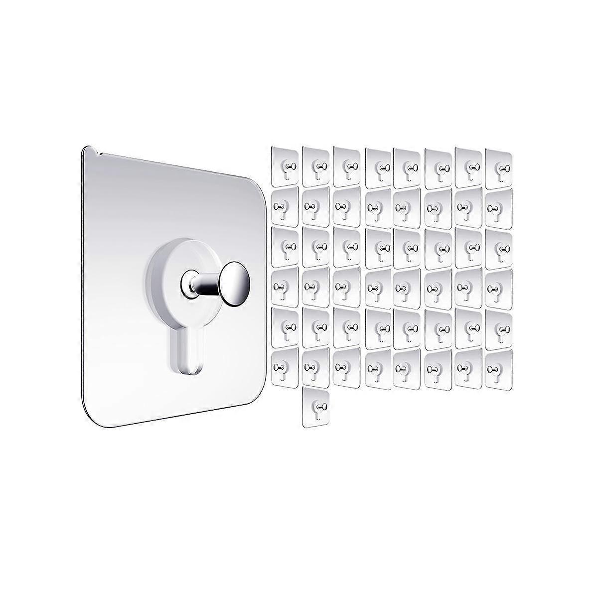 Wall Hangers Without Nails, Wall Hooks for Hanging, 50 Packs Adhesive Wall Hooks, Picture Hangers f