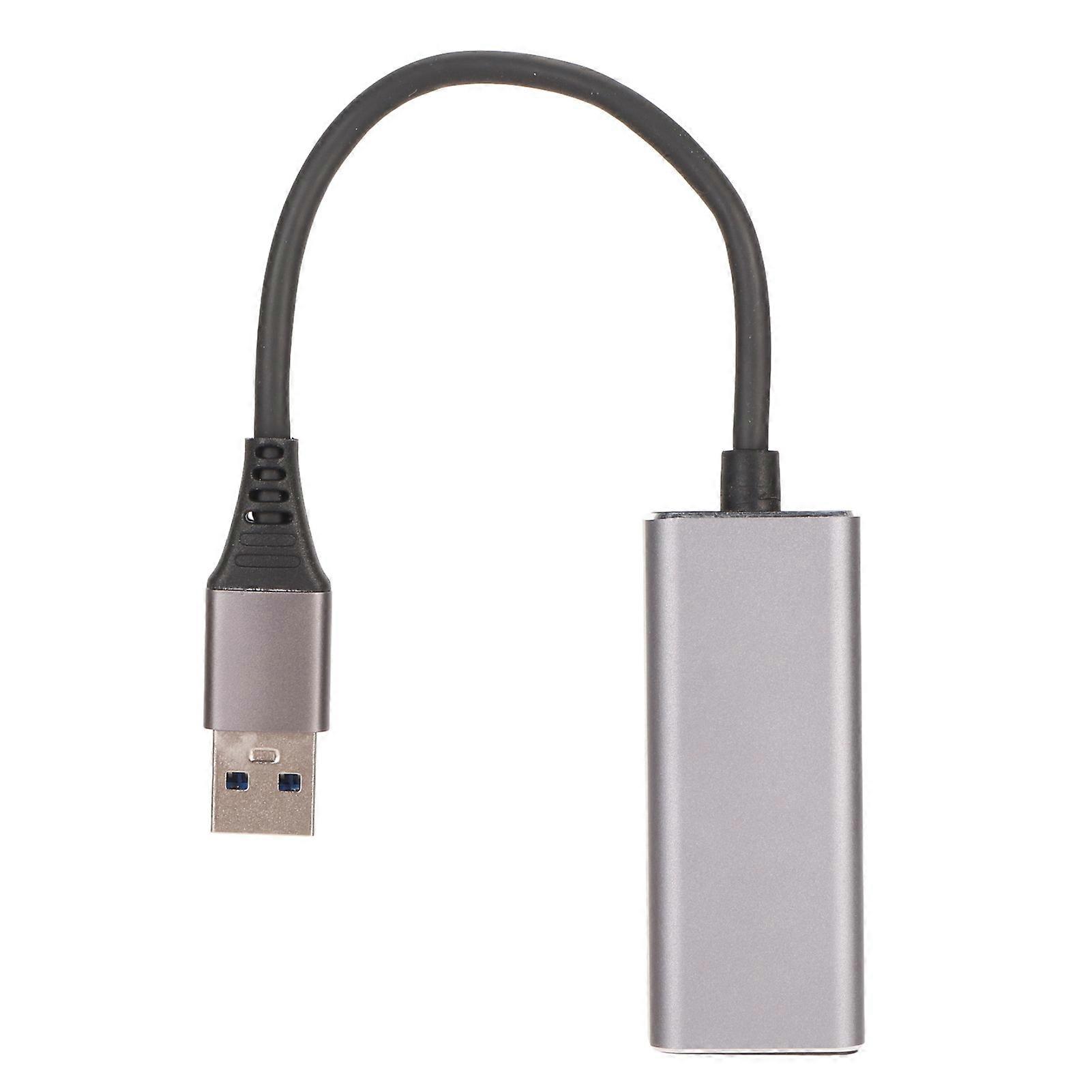USB-zu-RJ45-Adapter, 1 Gbit/s, Plug-and-Play, tragbarer USB-zu-Ethernet-Adapter aus Aluminiumlegierung für Laptop, Tablet, Desktop