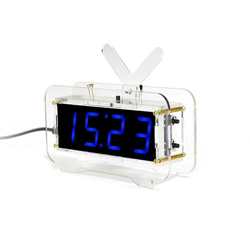 Digital LED electronic clock production kit Voice version clock 51 Single chip computer clock DIY production parts kit Red/Blue