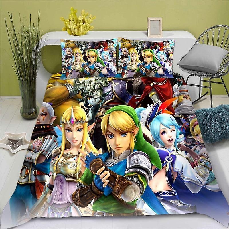 kt610 The Legend of Zelda Påslakan Hem 3D-tryckt örngott set Vuxna Barn Täcke Sängkläder Mode Pojke Flickor Spel Animation-xp tp610
