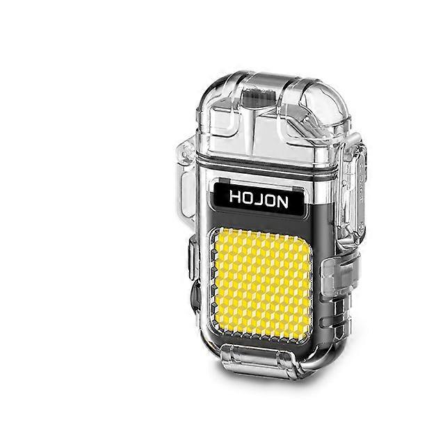 Electric Torch Transparent Waterproof Lighter Plasma Dual ARC Windproof Lighter USB Rechargeable Lighters Outdoor Camping Gift