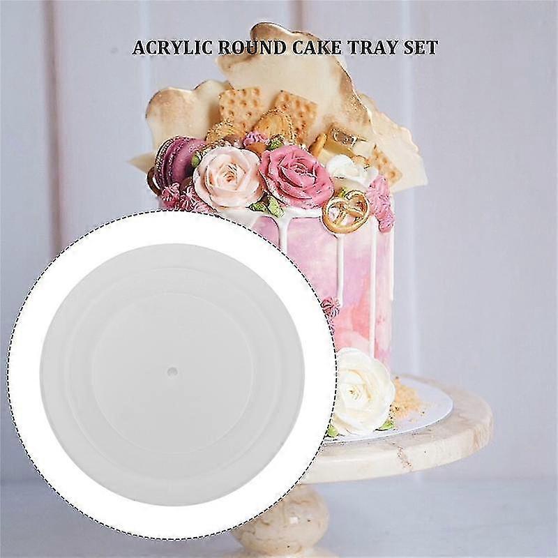 Acrylic Round Cake Discs Set,Buttercream Tiered Cake Decorating Tools,Cake Discs Circle Base Boards