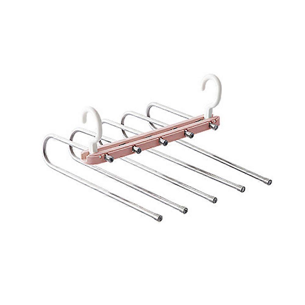 Byxor Galgar Multi-Layer Hängande Byxor 5 I 1 Byxor Rack Rostfritt Stål Byxor Galgar Fällbar Förvaringsställ Space Saver Förvaring För Byxor Halsduk Ti