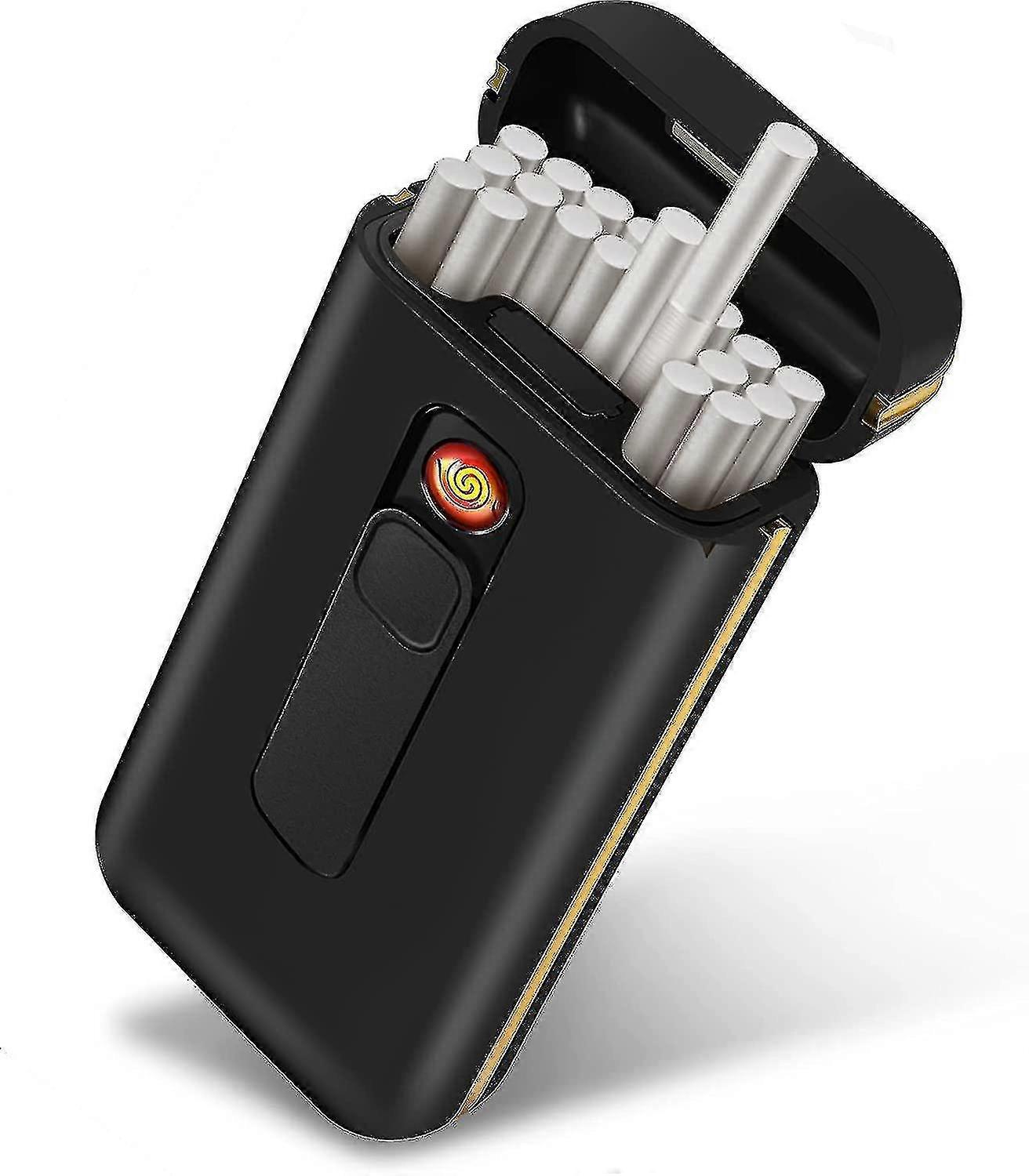 Cigarette Case with Lighter 20pcs King Size Capacity (9010-BK)