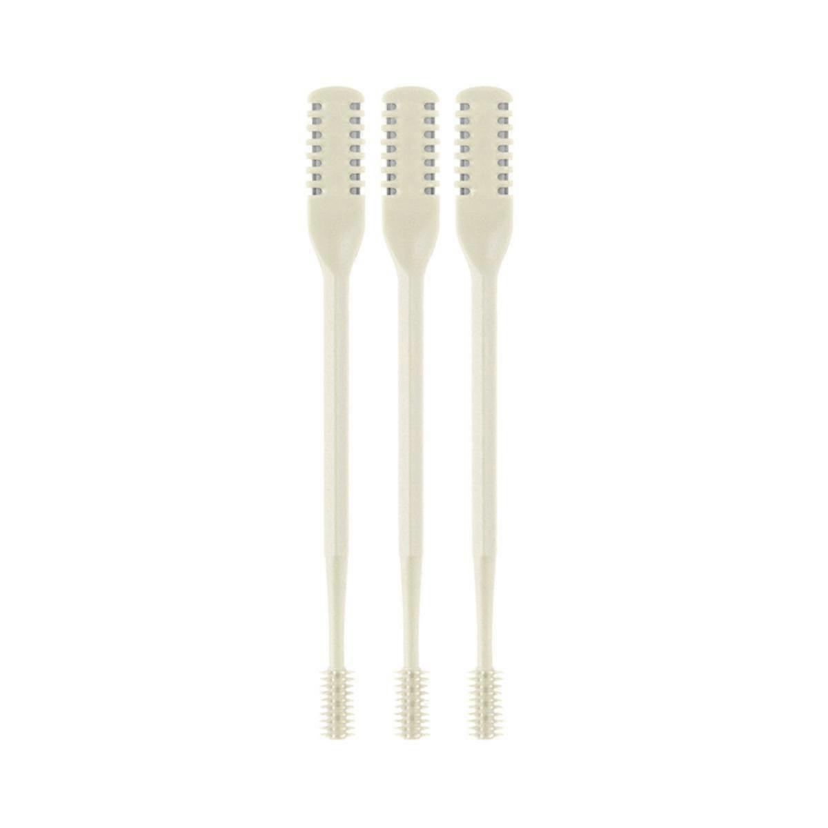 Coupe-poils nasaux 2-en-1, couteau à poils de nez double face, tondeuse à poils de nez rotative manuelle portable à 360 degrés, jaune crème