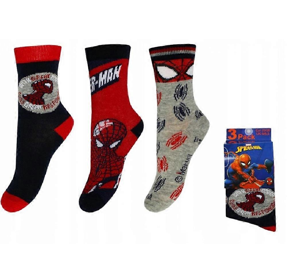 3-pack Spider-Man strumpor Grå/Blå/Röd