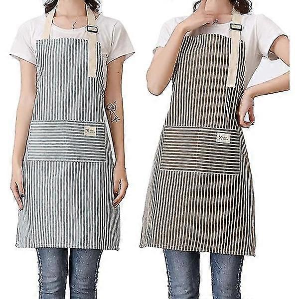 Apron, 2-pack kitchen aprons, adjustable bib chef apron w