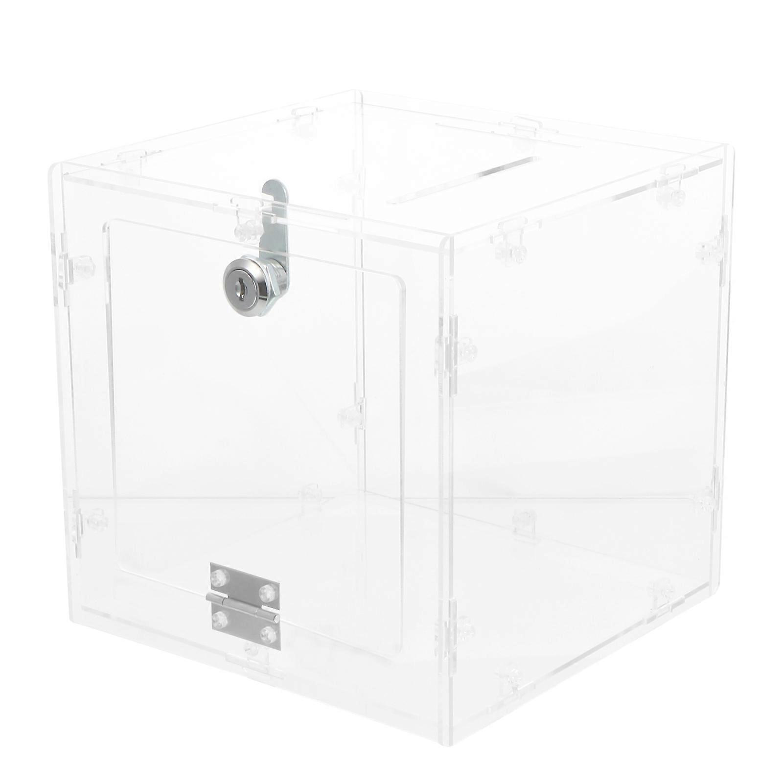 Clear Acrylic Display Donation Box Ballot Box Ticket Suggestion Container