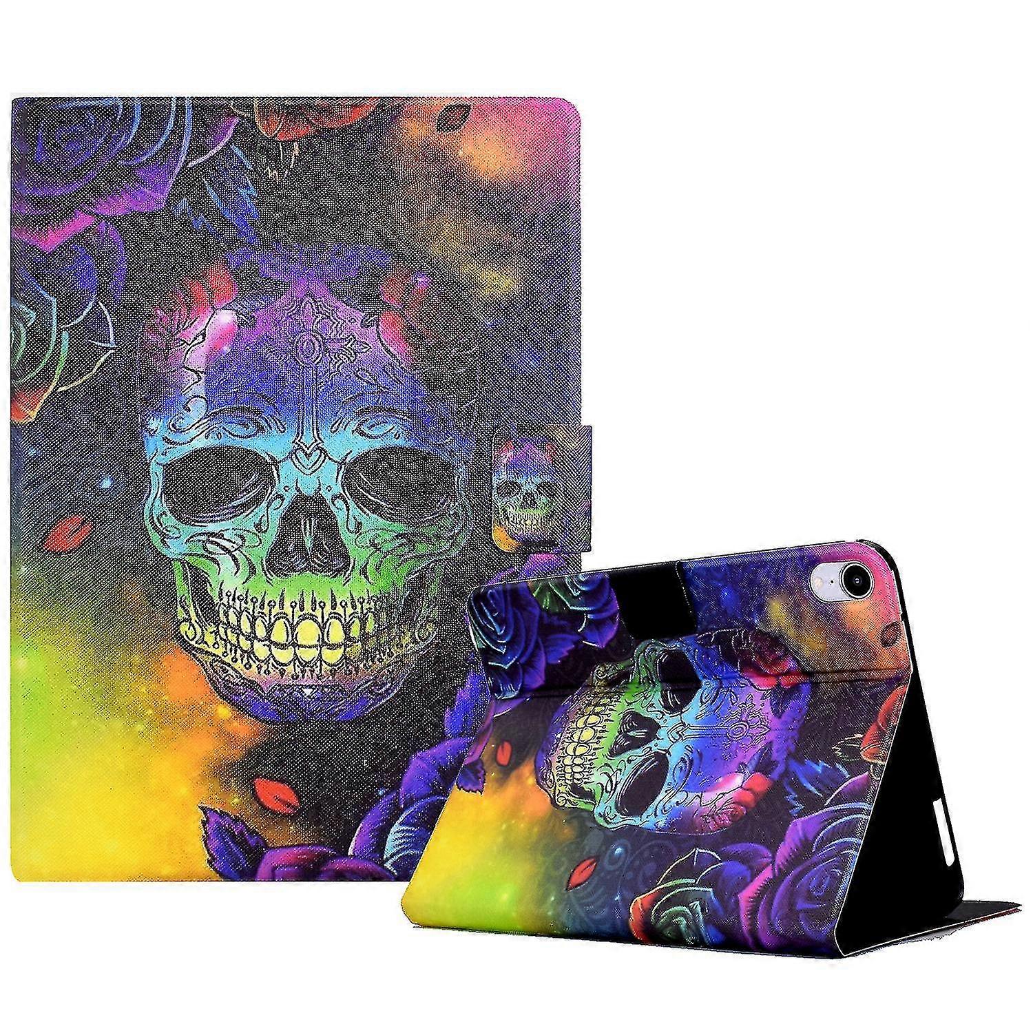 For Ipad Mini (2021) Pattern Printed Leather Folio Flip Cover Shockproof Tablet Case With Card Slots
