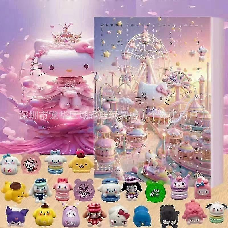 Christmas Advent Calendar 2024 New Sanrio KT Cat Halloween Countdown Surprise Calendar Box Sanrio 24-piece Calendar Blind Boxchrui342