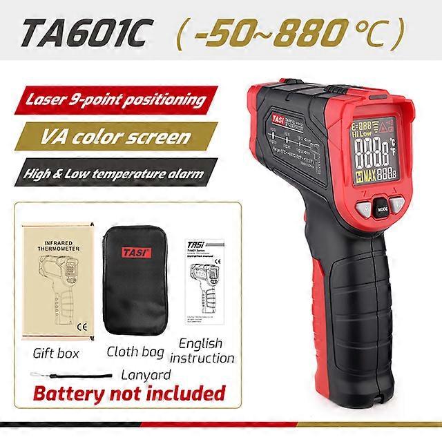 TASI TA601 -50~880 Digital Infrared Thermometer Laser Positioning Temperature Meter Color LCD Light Alarm Non-Contact Termometro
