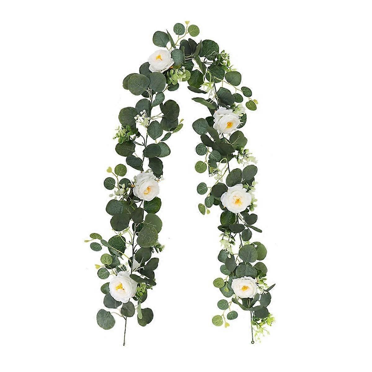 Eucalyptus Garland and Flower Hanging Artificial Eucalyptus Leaf Greenery for Wedding Backdrop Arch