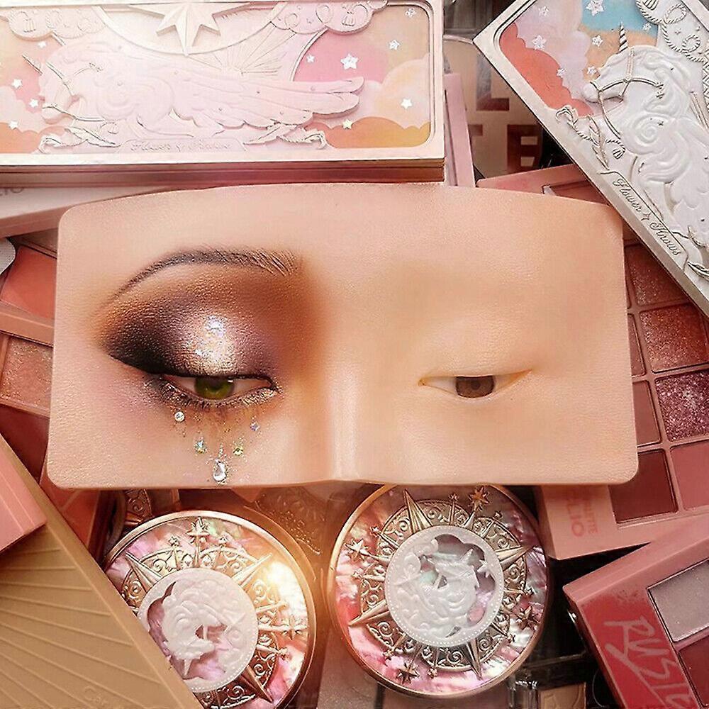 Best offer Eye Makeup Mannequin Practice Board Silicone Face Makeup Practicing for Beginner